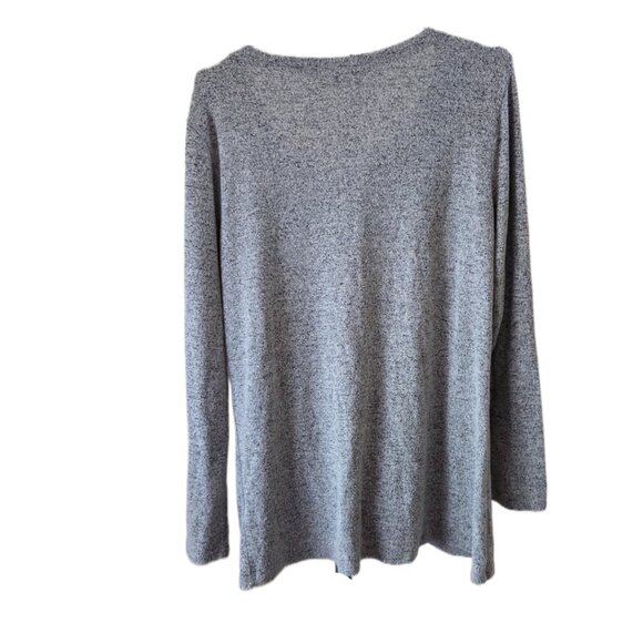 Green Envelope Los Angeles Gray Ruched Side Lightweight Sweater - Picture 2 of 3